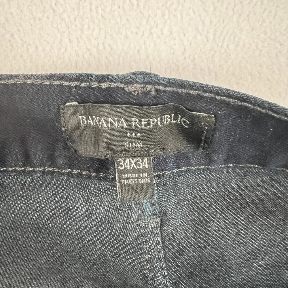 Banana Republic Mens Slim‎ Jeans 34x34 Dark Wash Denim Casual Pants